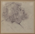 Head of a Bearded Man Looking to Upper Right (recto); Head of an Old Man and a Drapery Study (verso), Giacomo Cavedone (Italian, Sassuolo 1577–1660 Bologna), Black chalk (recto and verso)